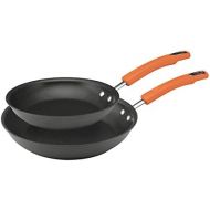 [아마존베스트]Rachael Ray Brights Hard Anodized Nonstick Frying Pan Set / Fry Pan Set / Hard Anodized Skillet Set - 9.25 Inch and 11.5 Inch, Gray with Orange Handles