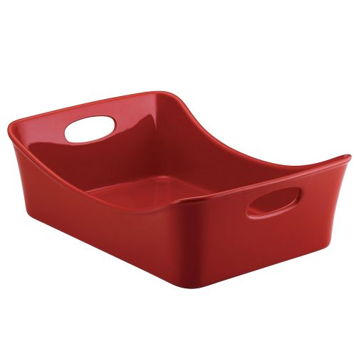  Rachael Ray Stoneware 9-Inch by 13-Inch Rectangular Lasagna Lover Pan, Red