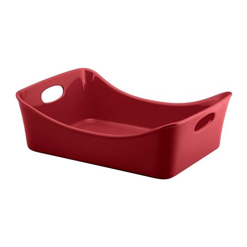  Rachael Ray Stoneware 9-Inch by 13-Inch Rectangular Lasagna Lover Pan, Red