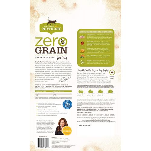  Rachael Ray Nutrish Zero Grain Dry Cat Food for Indoor Cats, Grain Free