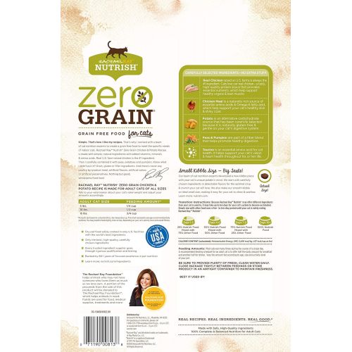  Rachael Ray Nutrish Zero Grain Dry Cat Food for Indoor Cats, Grain Free