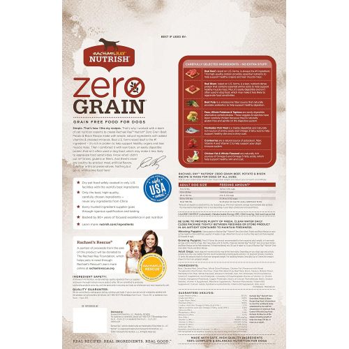  Rachael Ray Nutrish Zero Grain Natural Grain Free Dry Dog Food