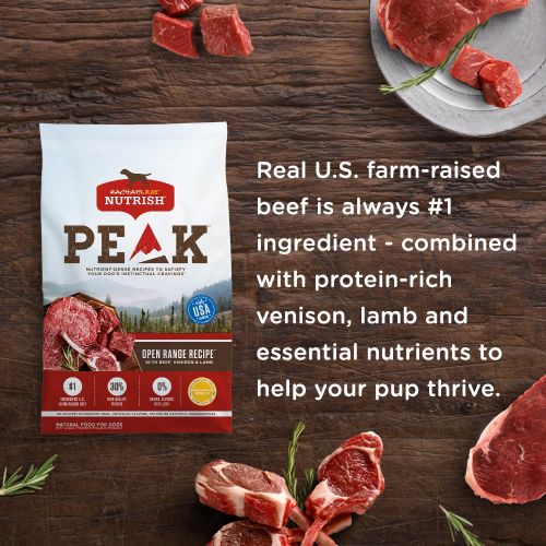  Rachael Ray Nutrish PEAK Natural Grain Free Dry Dog Food, Open Range with Beef, Venison &...