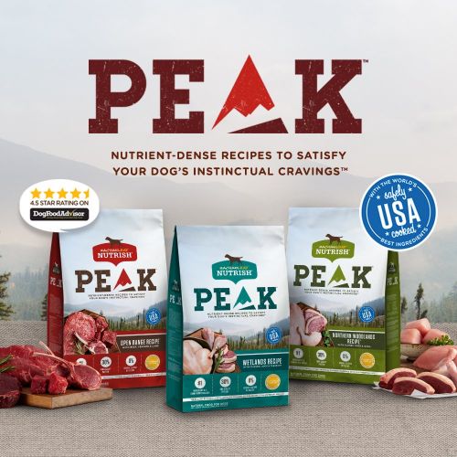  Rachael Ray Nutrish PEAK Natural Grain Free Dry Dog Food, Open Range with Beef, Venison &...