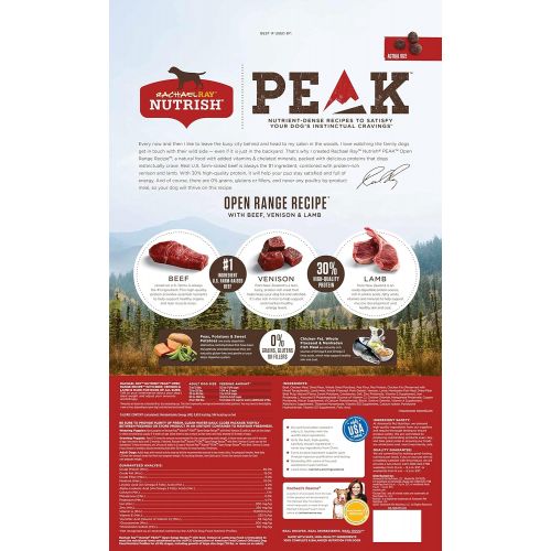  Rachael Ray Nutrish PEAK Natural Grain Free Dry Dog Food, Open Range with Beef, Venison &...