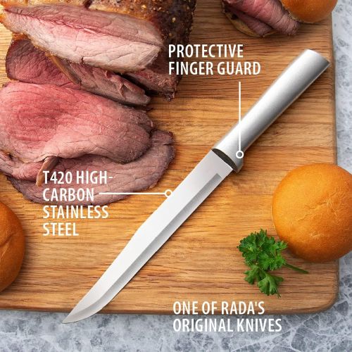  Rada Cutlery Slicing Knife ? Stainless Steel Blade With Brushed Aluminum Handle Made in the USA, 11-3/8 Inches