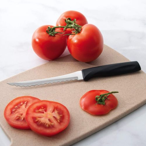  Rada Cutlery Anthem Series Tomato Slicing Knife Stainless Steel Blade with Ergonomic Black Resin Handle, 9 Inches