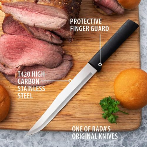  Rada Cutlery Slicing Knife ? Stainless Steel Blade With Black Steel Resin Handle Made in USA, 11-3/8 Inches