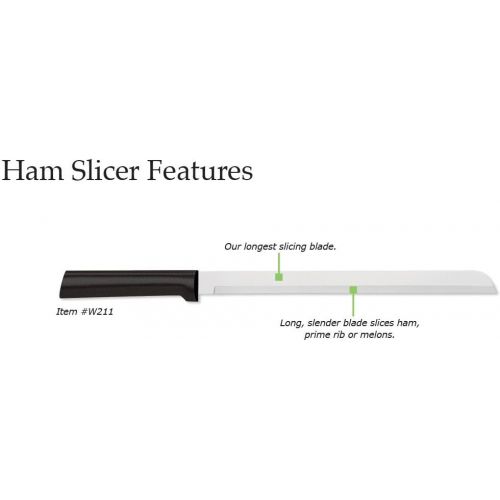  Rada Cutlery - W211 Rada Cutlery Ham Slicer Knife Stainless Blade Steel Resin Made in The USA, 13-7/8 Inches, Black handle