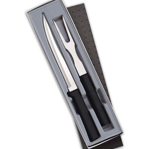  Rada Cutlery Carving Knife Set ? Stainless Steel 2-Piece Carving Set With Stainless Steel Black Resin Handles