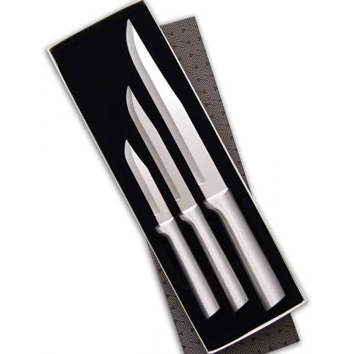  Rada Cutlery Housewarming Knife Gift Set ? 3 Piece Stainless Steel Knives With Brushed Aluminum Handles Made in the USA