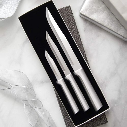  Rada Cutlery Housewarming Knife Gift Set ? 3 Piece Stainless Steel Knives With Brushed Aluminum Handles Made in the USA