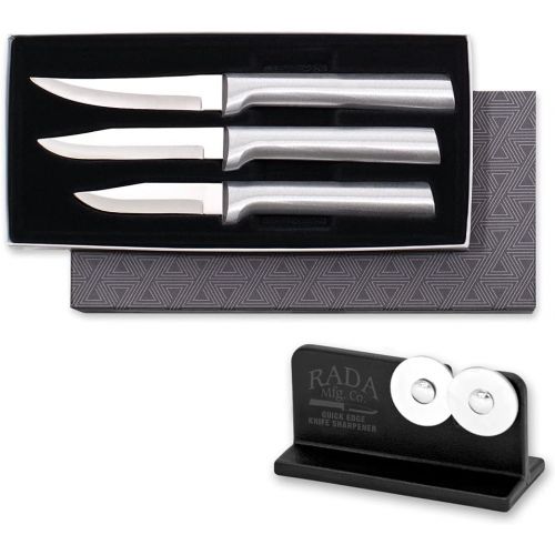  Rada Cutlery S01 Paring Knives Galore Gift Set Plus Quick Edge Knife Sharpener R119