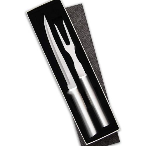  Rada Cutlery Knife 2-Piece Carving Set with Stainless Steel Blades with Brushed Aluminum, 11 Inches, Silver Handle