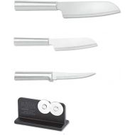 Rada Cutlery Starter Kit 4-Piece Set ? Includes Super Parer, Cook’s Utility Plus Quick Edge Knife Sharpener, Brushed Aluminum Handles