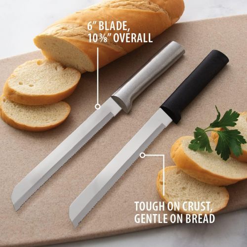  [아마존베스트]Rada Cutlery Bread Knife Serrated Blade with Stainless Steel Resin Made in The USA, 6 Inches, Black Handle