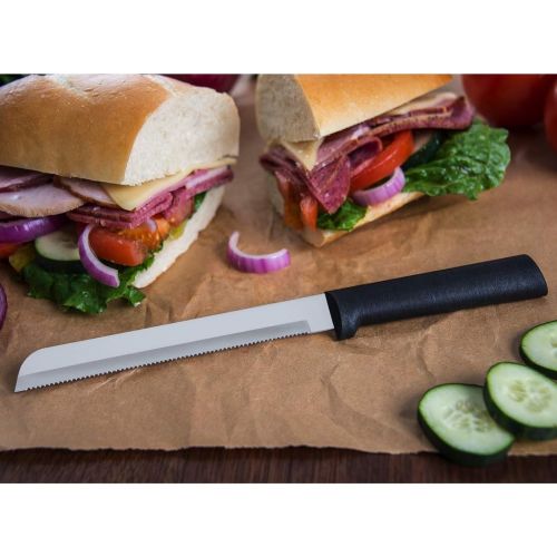  [아마존베스트]Rada Cutlery Sensational Serrations 3-Piece Kitchen Knife Set Blades Steel Resin, Black Handle