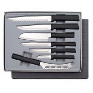 Rada Cutlery Starter Knives Gift Set  Stainless Steel Blades and Black Steel Resin Handles, Set of 7