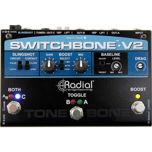  Radial Engineering},description:The Switchbone V2 is an ABYC guitar amp switcher that lets you switch and combine up to three guitar amplifiers without introducing distortion, swi