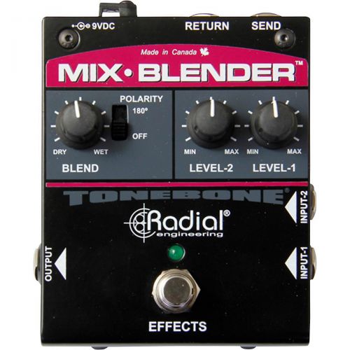  Radial Engineering},description:The Radial Tonebone Mix-Blender is a multi-function pedal that lets you mix two instruments or effects together and then send the combined signal t