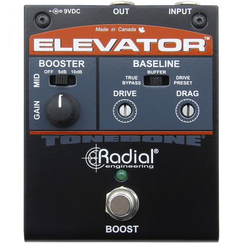  Radial Engineering},description:The Elevator is a unique multi-level power booster and buffer that provides the guitarist with a degree of customization to better match the playing