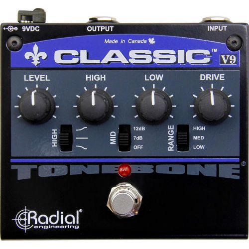  Radial Engineering},description:The Tonebone Classic-V9 lets you precisely adjust and focus the intensity of the distortion to suit your playing style and develop your own musical