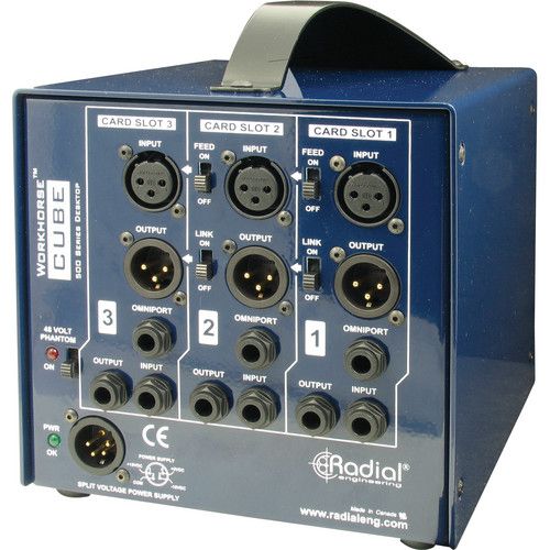  Radial Engineering Workhorse Cube 3-Space Desktop Power Rack for 500 Series Modules