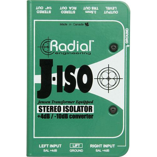  Radial Engineering J-ISO Stereo 4 dB to -10 dB Converter with Jensen Transformers