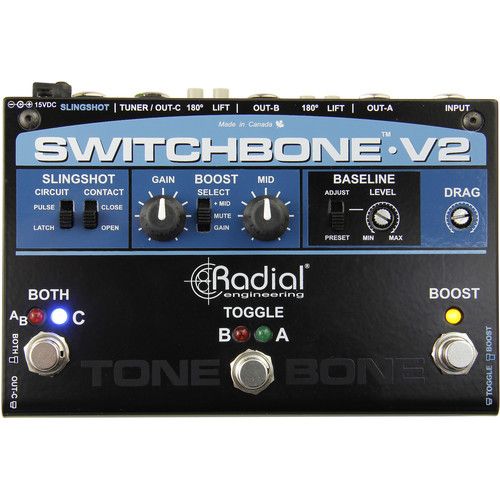  Radial Engineering Switchbone V2 ABY/C Amp Selector with Power Boost, Drag Control and More