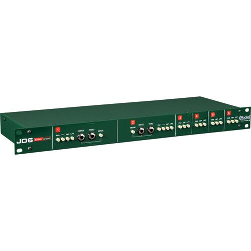  Radial Engineering JD 6 - Six-Channel Passive Direct Box with Jensen Transformers in Rackmount Chassis