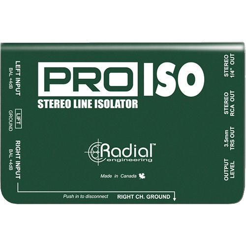  Radial Engineering Pro-ISO +4/-10 dB Stereo Line Isolator