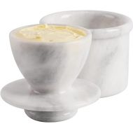 Radicaln Marble Butter Keeper White Cover Pot Handmade French Butter Storage - Crock Keeper For Kitchenware