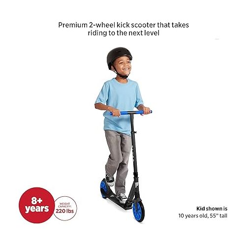  Flyer Kickstart Max, Kick Scooter, Adjustable Handlebars & Foldable, Blue Scooter 8+ Years, and up to 220 lbs