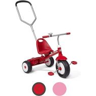 Radio Flyer Deluxe Steer & Stroll Ride-On Trike, Tricycle For Toddlers Age 2-5, Toddler Bike, Red