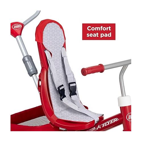  Radio Flyer 4-in-1 Stroll 'N Trike, Toddler Trike, Red Tricycle for Ages 1-5, Toddler Bike