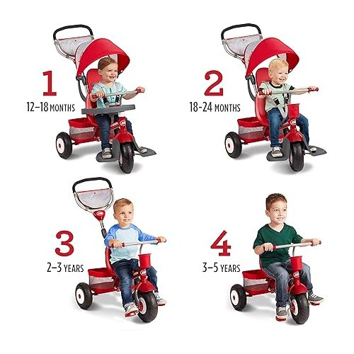  Radio Flyer Ultimate All-Terrain Stroll 'N Trike, Kids and Toddler Tricycle, Red Toddler Bike, For Ages 9 Months - 5 Years