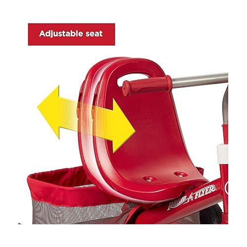  Radio Flyer Ultimate All-Terrain Stroll 'N Trike, Kids and Toddler Tricycle, Red Toddler Bike, For Ages 9 Months - 5 Years