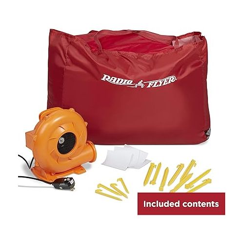  Radio Flyer XL Backyard Bouncer, Inflatable Bounce House with Slide for Kids, Including Stakes and Storage Bag, Ages 3-8 Years