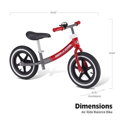  Radio Flyer Air Ride Balance Bike, Toddler Bike, Ages 1.5-5 (Amazon Exclusive), Toddler Bike