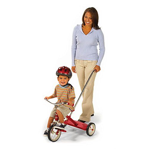  Radio Flyer Classic Tricycle with Push Handle, Red