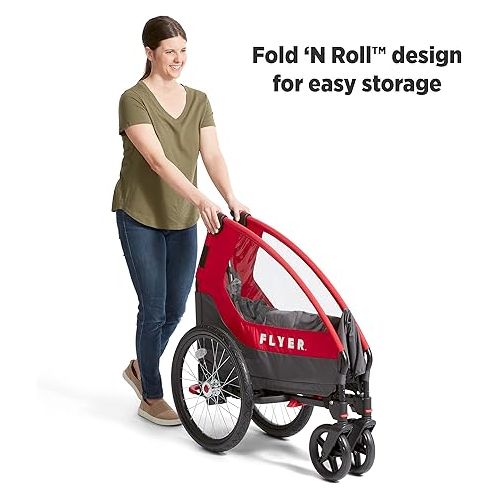  Flyer™ Duoflex 2 in 1 Bike Trailer and Double Stroller for Toddlers, 1+ Years