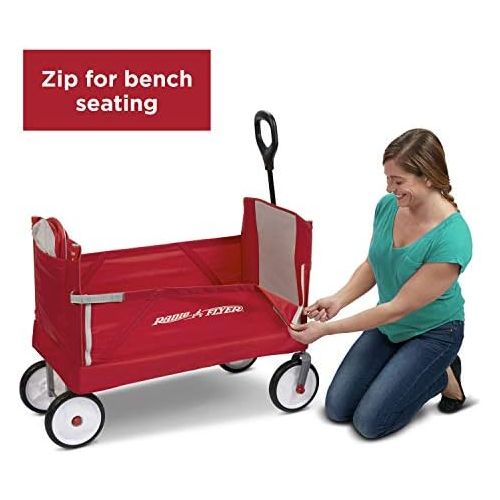  [아마존베스트]Radio Flyer 3-In-1 EZ Folding Wagon with Canopy for kids and cargo