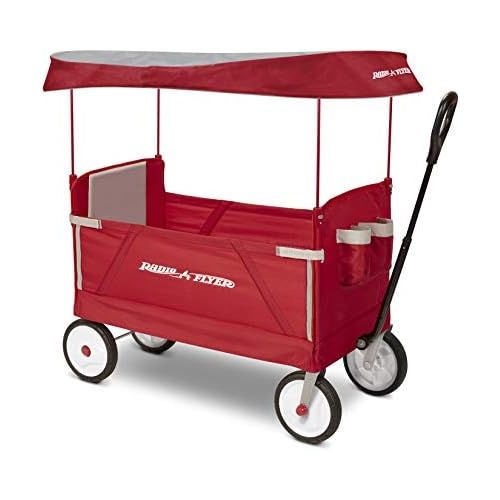  [아마존베스트]Radio Flyer 3-In-1 EZ Folding Wagon with Canopy for kids and cargo