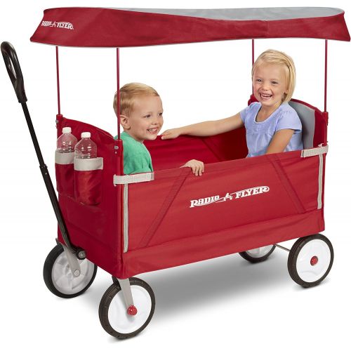  [아마존베스트]Radio Flyer 3-In-1 EZ Folding Wagon with Canopy for kids and cargo