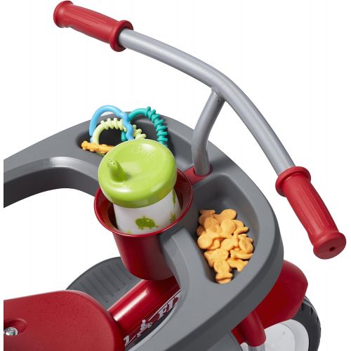  [아마존베스트]Radio Flyer 4-in-1 Stroll N Trike, Red Toddler Tricycle for Ages 9 Months -5 Years, 19.88 x 35.04 x 40.75