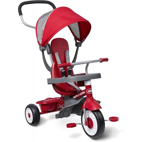  [아마존베스트]Radio Flyer 4-in-1 Stroll N Trike, Red Toddler Tricycle for Ages 9 Months -5 Years, 19.88 x 35.04 x 40.75