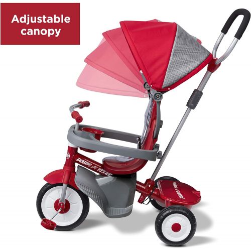  [아마존베스트]Radio Flyer 4-in-1 Stroll N Trike, Red Toddler Tricycle for Ages 9 Months -5 Years, 19.88 x 35.04 x 40.75