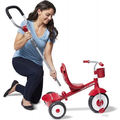  [아마존베스트]Radio Flyer 4-in-1 Stroll N Trike, Red Toddler Tricycle for Ages 9 Months -5 Years, 19.88 x 35.04 x 40.75