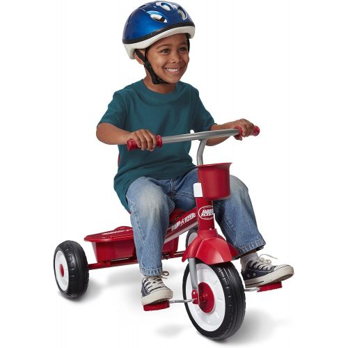  [아마존베스트]Radio Flyer 4-in-1 Stroll N Trike, Red Toddler Tricycle for Ages 9 Months -5 Years, 19.88 x 35.04 x 40.75