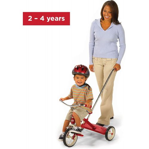  [아마존베스트]Radio Flyer Classic Tricycle with Push Handle, Red